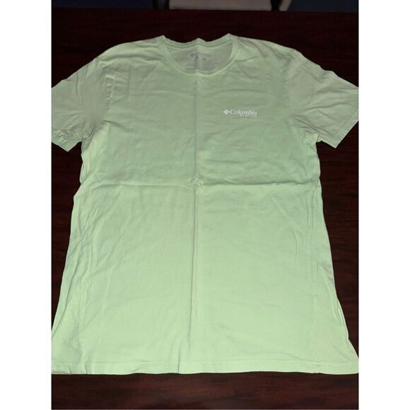 Columbia PFG Light Green Tarpon Fish Mens Short Sleeve Tee Size Large - Picture 1 of 5